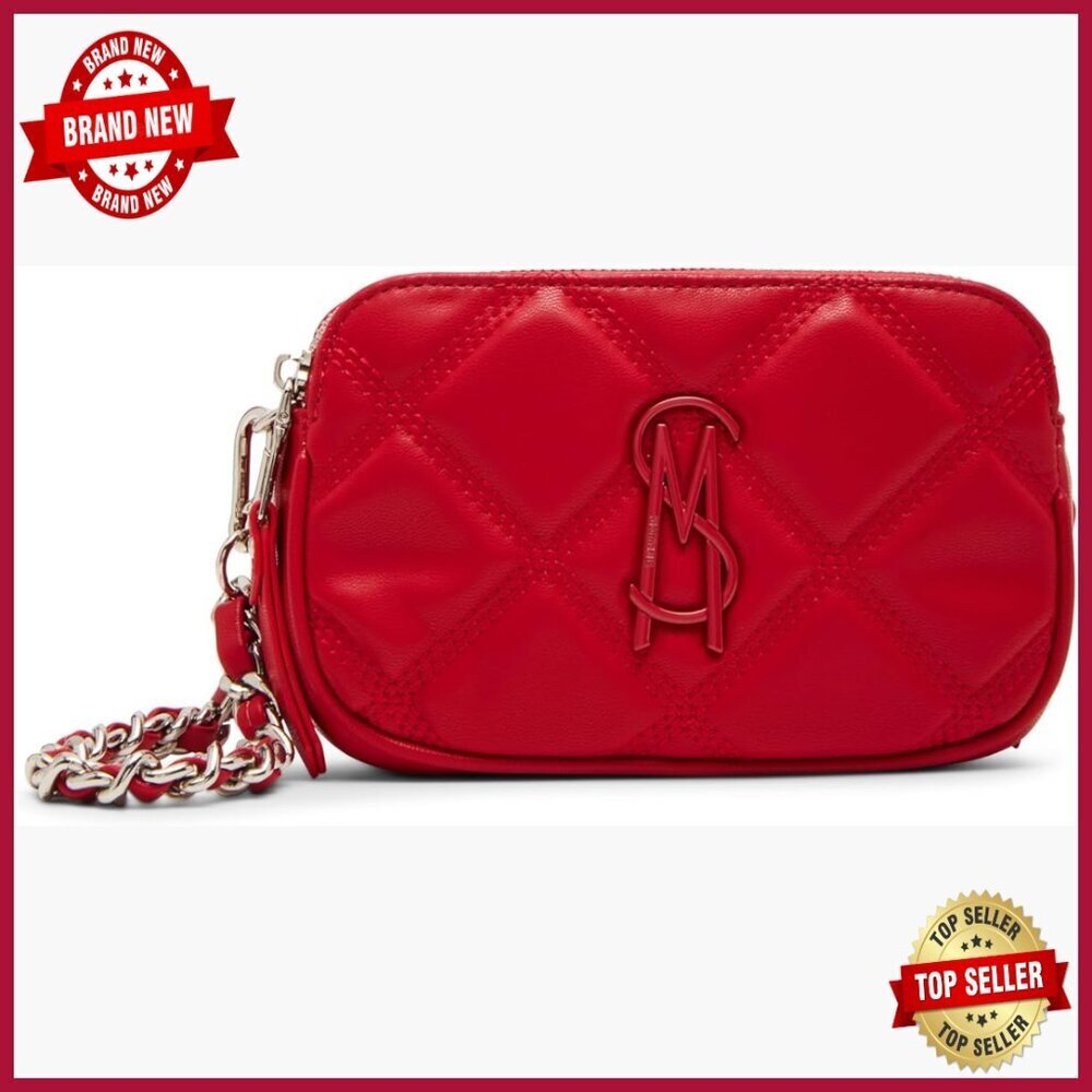 Quilted Crossbody Bag with Dual Zipper Compartments and Phone Pocket